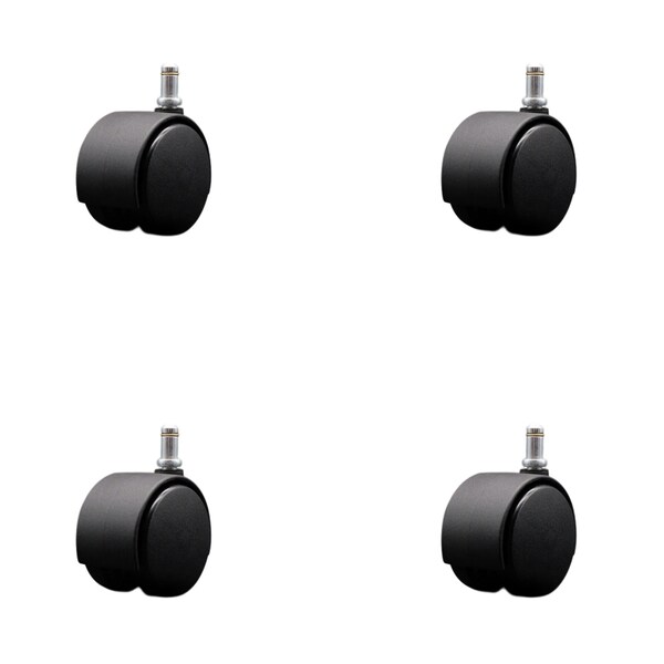 Service Caster 2-3/8'' Chair Casters Nylon Hood Twin Wheel 7/16'' Grip Ring Stem , 4PK SCC-GR02S60-NYS-716-4 - main